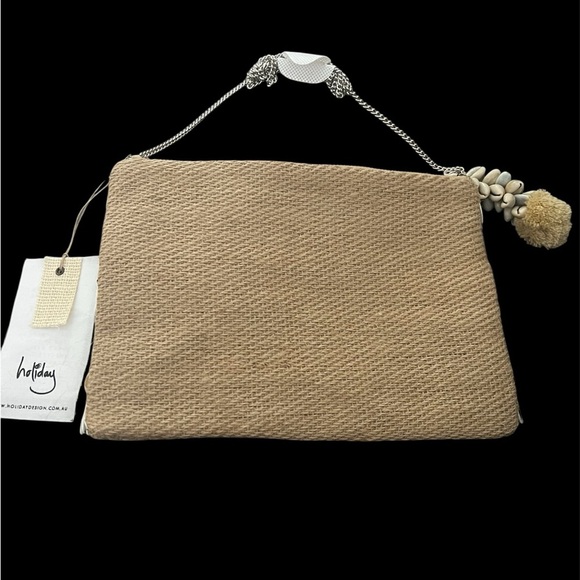 Antik Bstik Castaway crossbody/clutch featuring cowrie shells & mirrored beads. - Picture 2 of 6